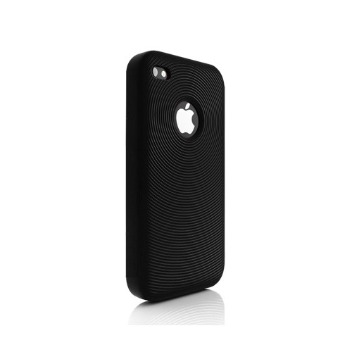 Swirling Silikone Cover til iPhone 4 - Sort
