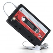 Kassettebånd / Tape Silikone Cover til iPhone 4 - Sort