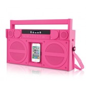 iHome iP4 Portable FM Stereo Boombox til iPhone/iPod - Pink