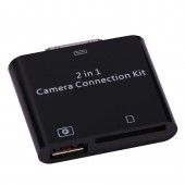 2-in-1 Camera Connection Kit til iPad / iPad 2 SD & USB - Sort